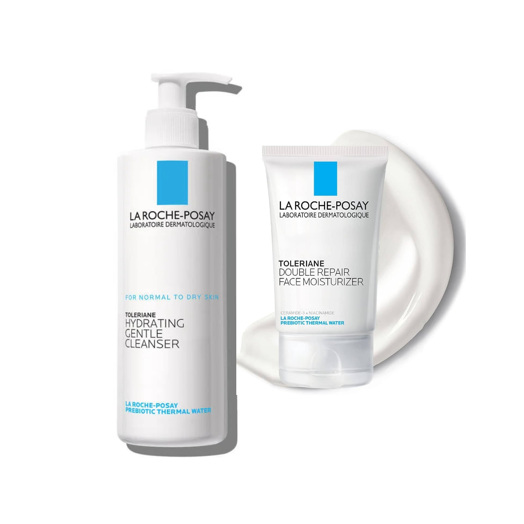 La Roche-Posay - Toleriane Hydrating Gentle Cleanser & Double Repair Face Moisturizer Set